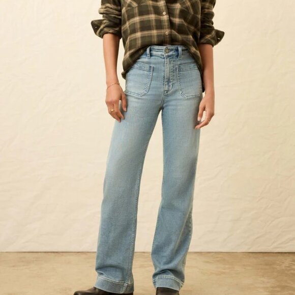 Faherty Denim - Faherty Stretch Terry Patch Pocket Pants Eastern Shore Wash Size 25